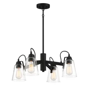 Beckonridge 24 in. 4 Lights Chandelier Black finish