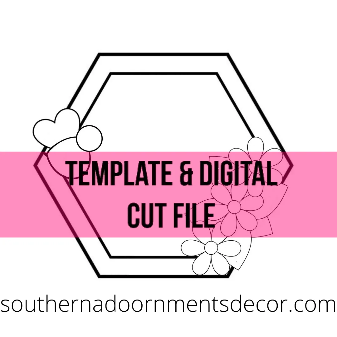 Bee and Flower Hexagon Template & Digital Cut File