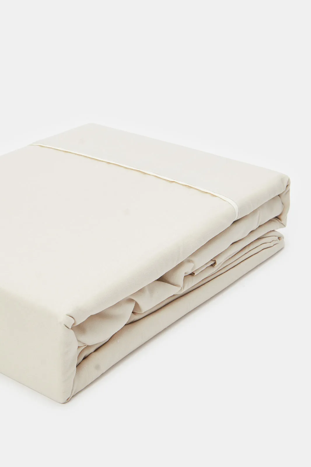 Beige And Ivory Reversible 3-Piece Duvet Cover Set (Double Size)