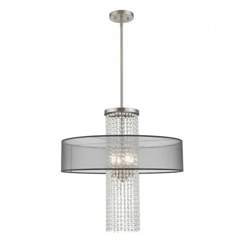 BELLA VISTA 4 LIGHT PENDANT CHANDELIER, BRUSHED NICKEL