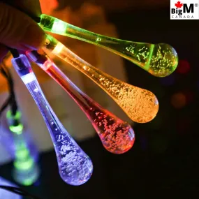 BigM multicolor solar raindrop string lights for holiday decoration