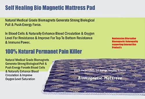 Bio Magnetic Mattress Topper/Pad Maroon (4x6 feet) & with 1 Pillow Pad Magnetic Therapy