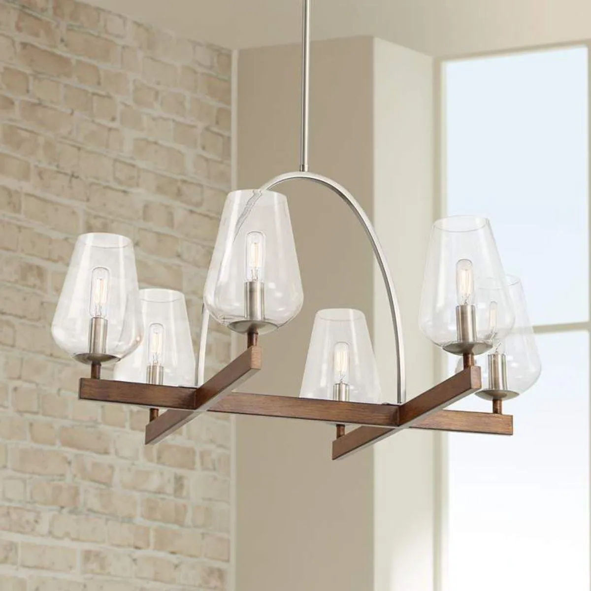 Birnamwood 28 in. 6 Lights Chandelier Brushed Nickel finish