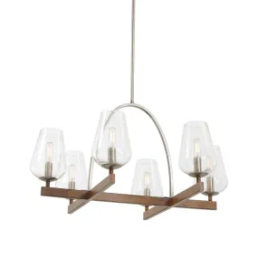 Birnamwood 28 in. 6 Lights Chandelier Brushed Nickel finish