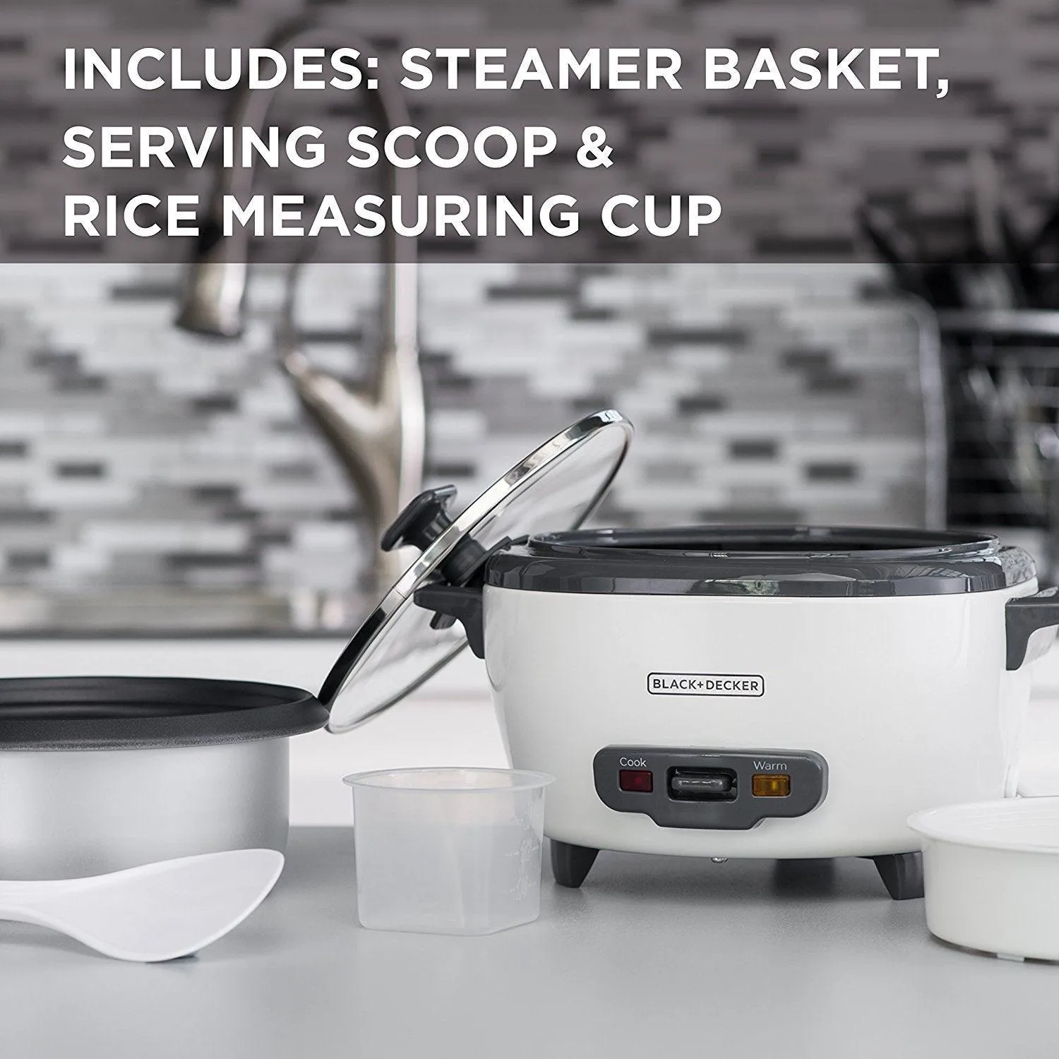 BLACK DECKER 2-in-1 Rice Cooker & Food Steamer.