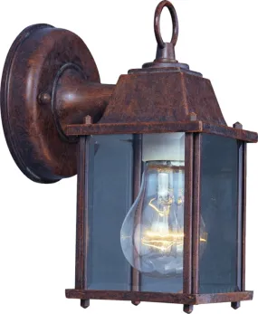 Boston Harbor Outdoor Wall Lantern, 120 V, 60 W, A19 or CFL Lamp, Aluminum Fixture, Rustic Brown :EA: QUANTITY: 1