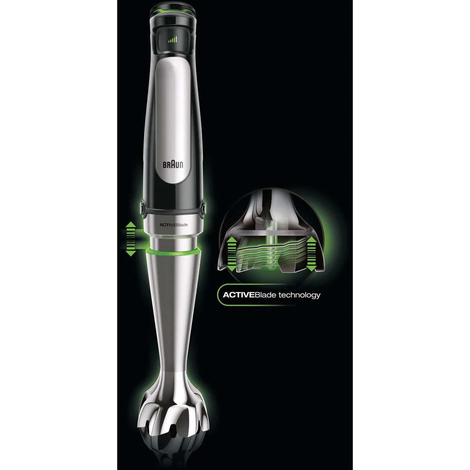 Braun Multiquick 7 Smart Speed Hand Blender, Whisk   Neater   1.5 Cup   Μasher, in Stainless Steel (MQ7077X)