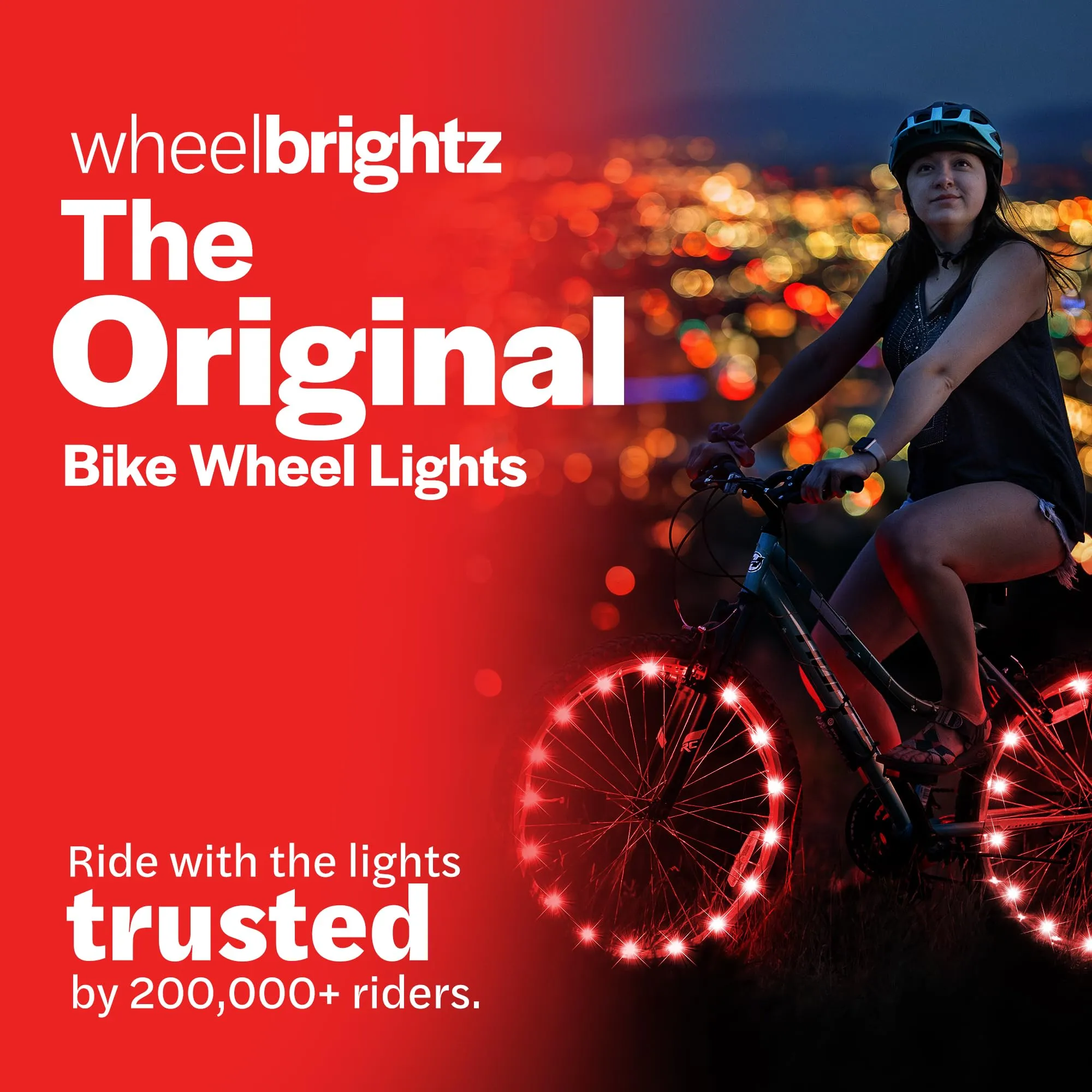 Brightz WheelBrightz 2-Pack Bike Wheel Lights, Red - LED Bike Lights for Tires - Bike Lighting Parts & Accessories - Outdoor Summer Fun for Boys and Girls