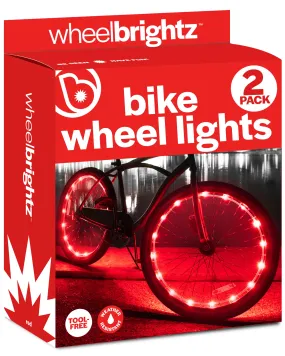 Brightz WheelBrightz 2-Pack Bike Wheel Lights, Red - LED Bike Lights for Tires - Bike Lighting Parts & Accessories - Outdoor Summer Fun for Boys and Girls