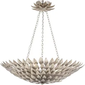 BROCHE 6 LIGHT CHANDELIER, ANTIQUE SILVER