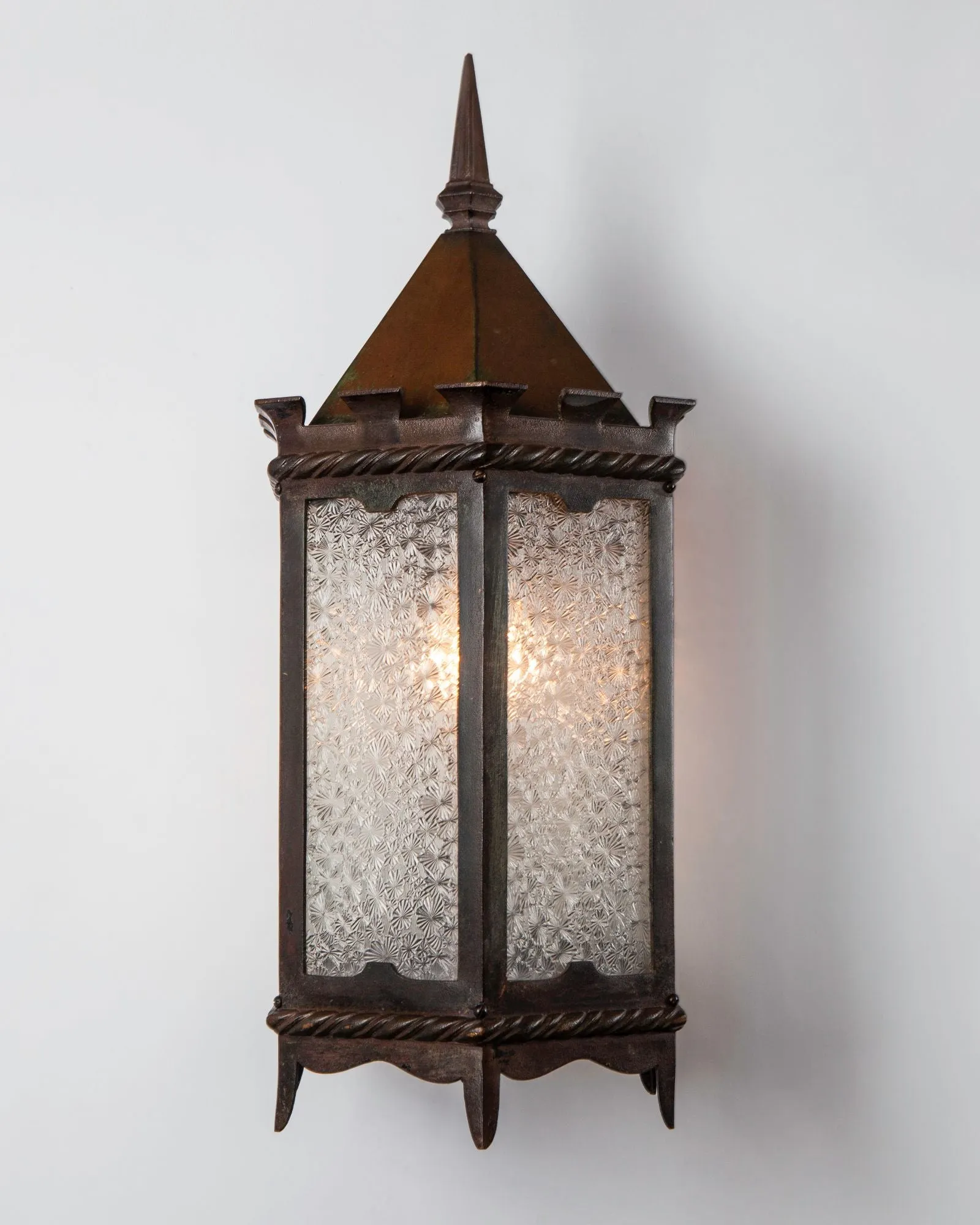 Bronze Hexagonal Wall Lanterns