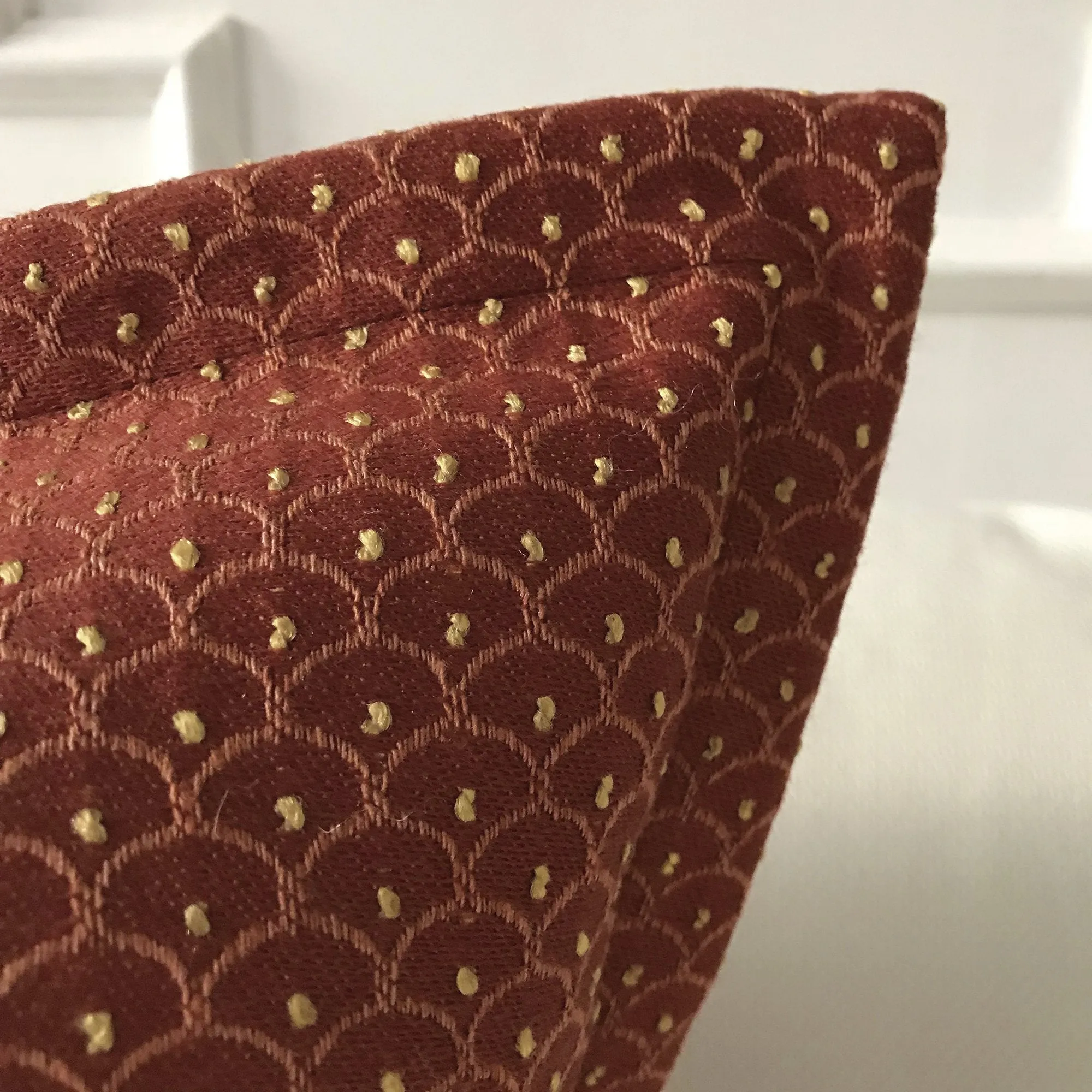 Burgundy and Gold French Geometric Euro Sham 26x26