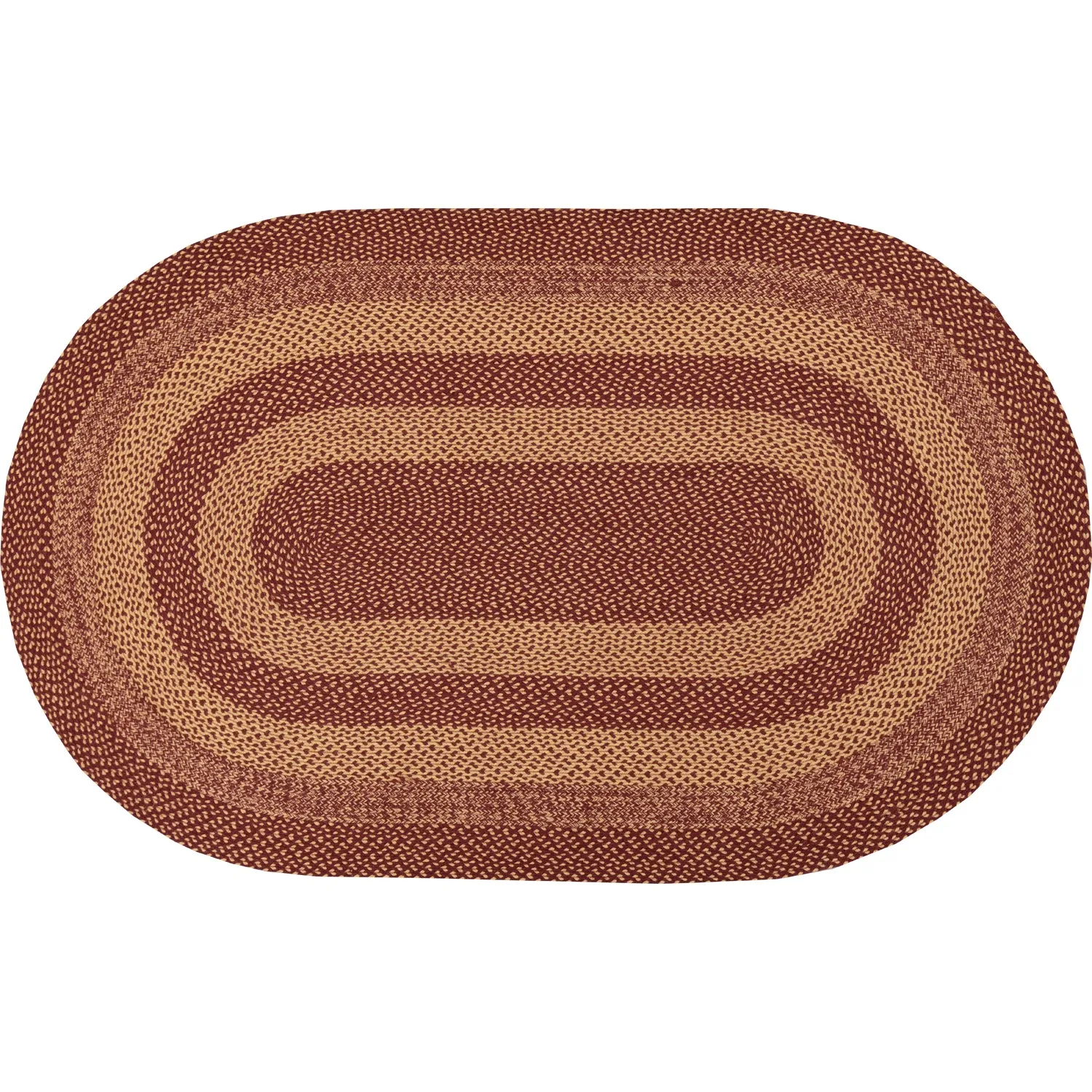 Burgundy Tan Jute Rug Oval w/ Pad 60x96