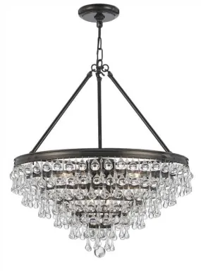 CALYPSO 8 LIGHT CRYSTAL TEARDROP CHANDELIER, VIBRANT BRONZE