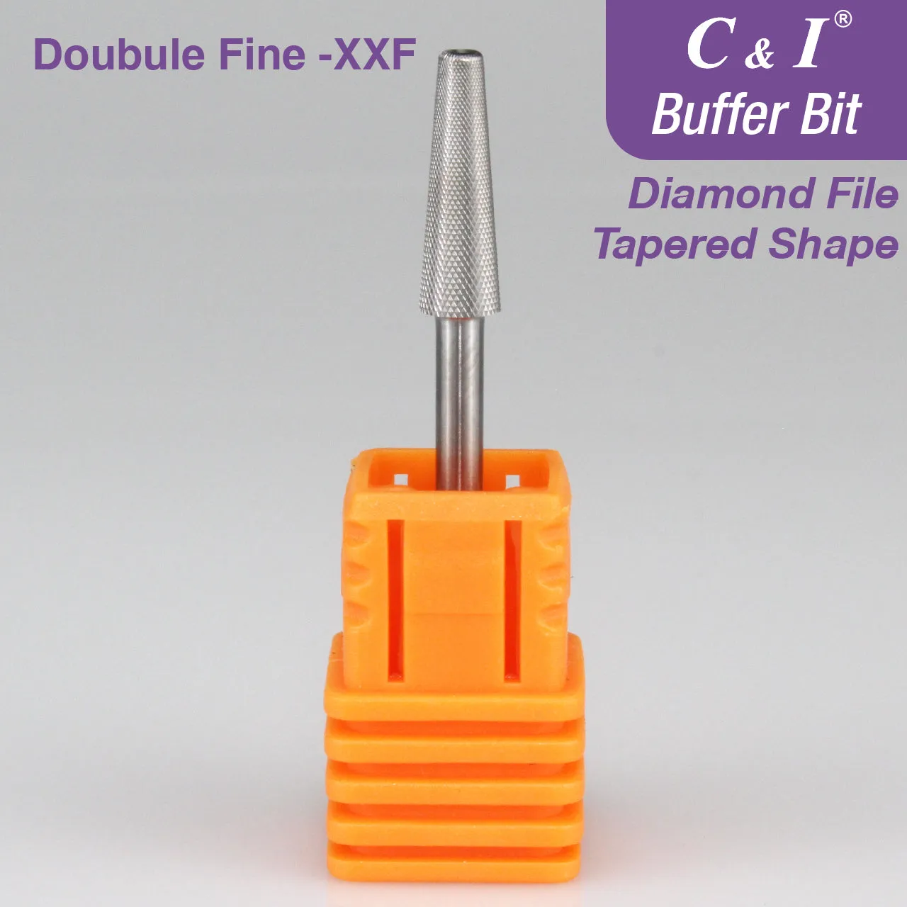 C&I Nature Nail Buffer XXF Tapered Nail Drill Bit, Safety E-file for Nail Art Preparation, Prep Nail Bed Cuticle Callused Skin Clean, 2 Way Rotate Efile Double Hand Available Nail Tech Manicure Tool