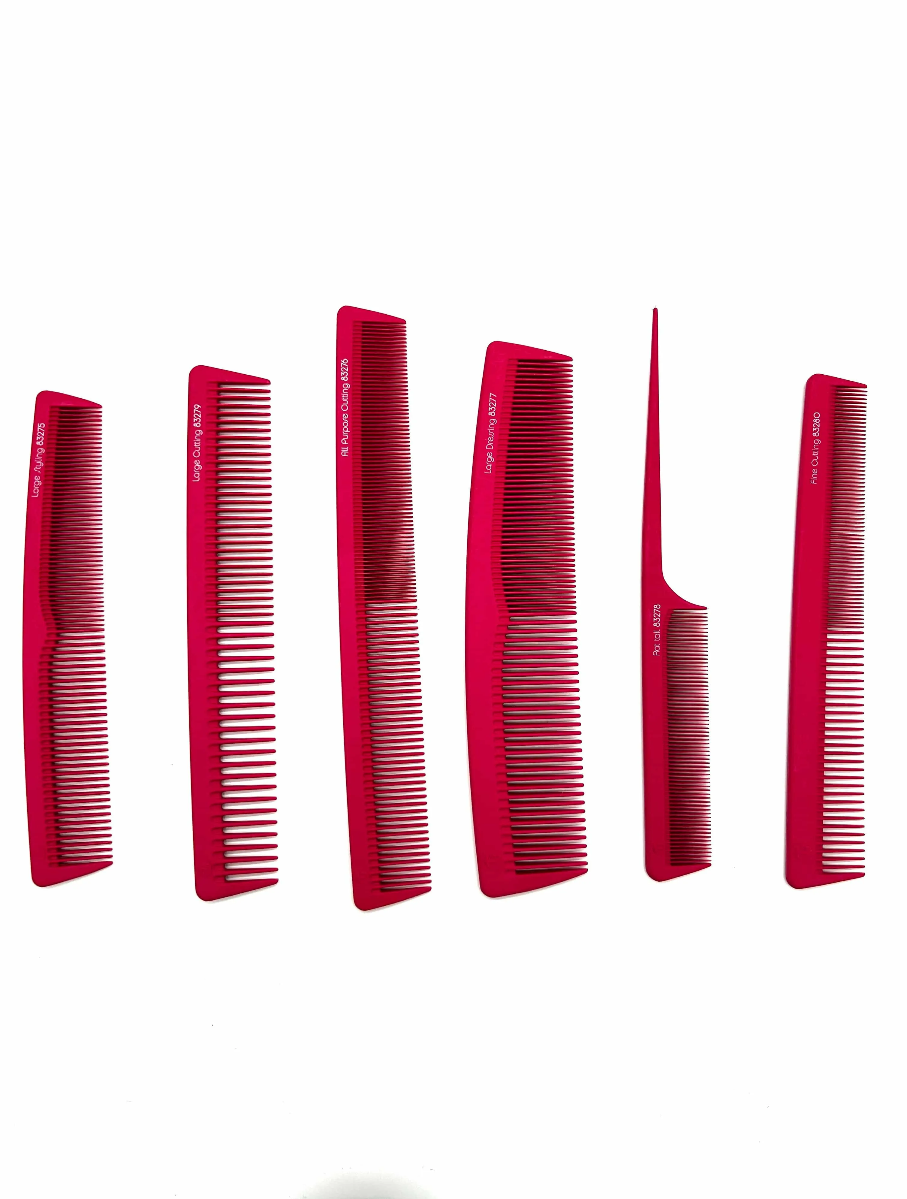 Carbon Comb Set T3 Micro Black Or Pink 6 pcs