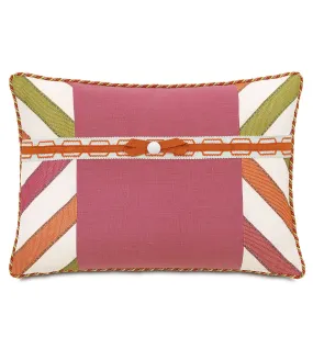 Carolina Ribbon Trim Lumbar Pillow Cover 16x22