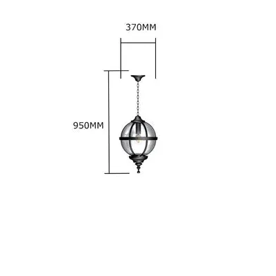 Cast Iron Victorian Globe Outdoor Light IP67 H65 W37 cm