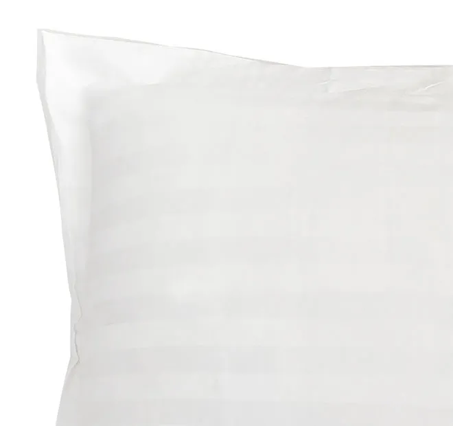 Chateau Satin Stripe Polyester Cotton King Pillowcase White