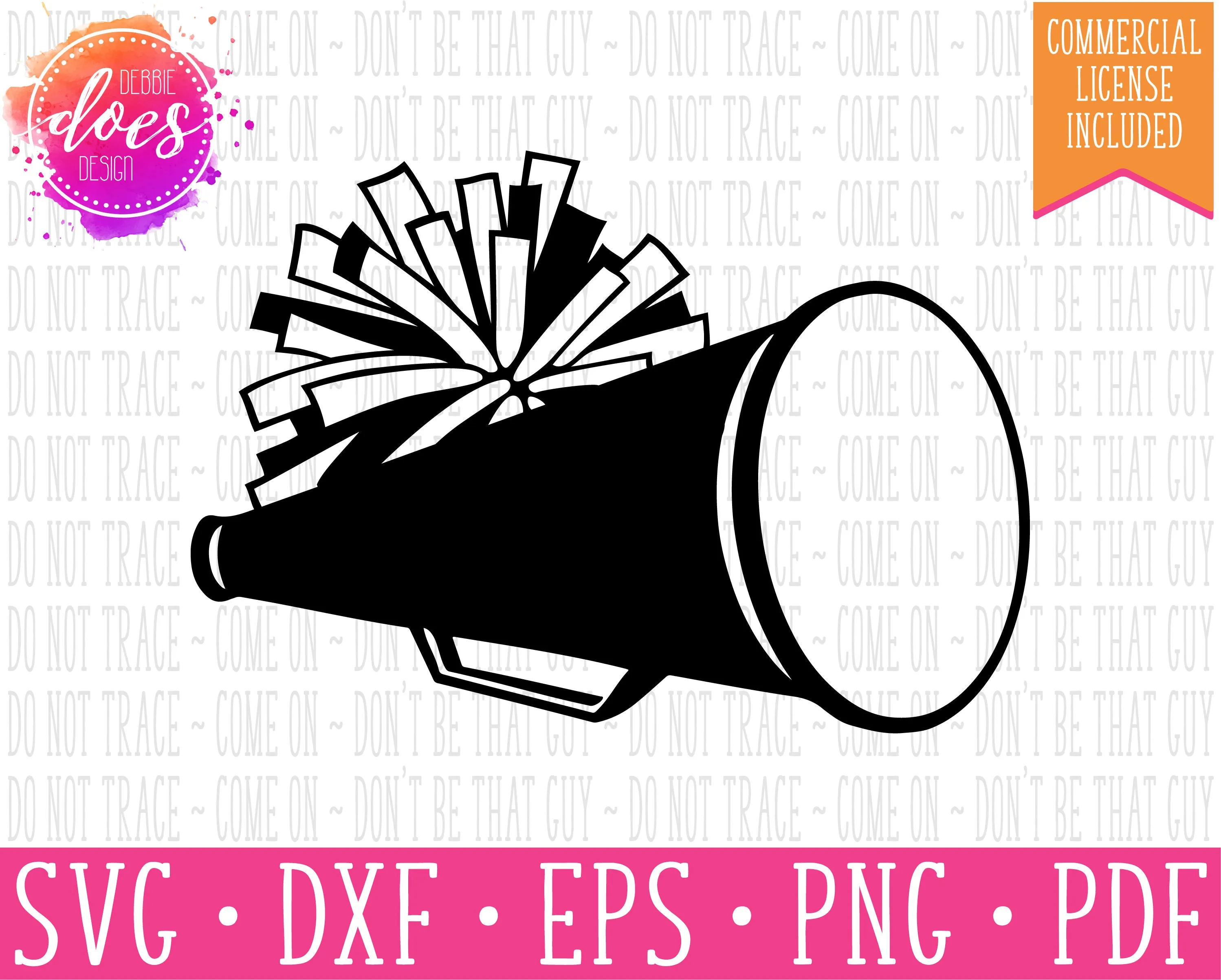 Cheer Megaphone with Pom Pom - SVG File