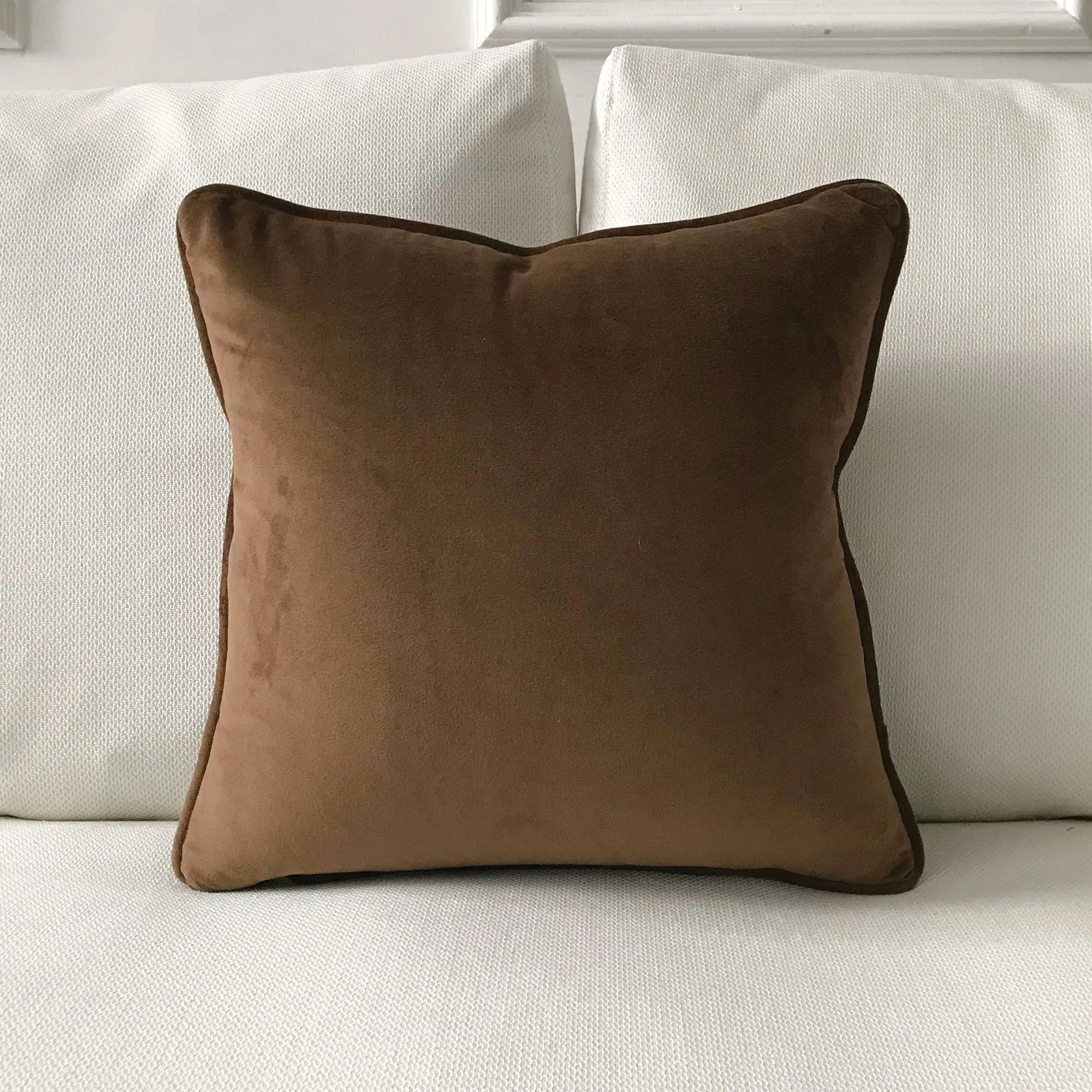 Chocolate Velvet Throw Pillow Cover 18x18