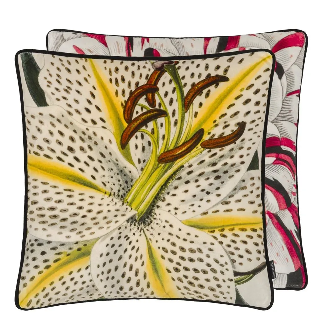 Christian Lacroix Flowered Craie Throw Pillow