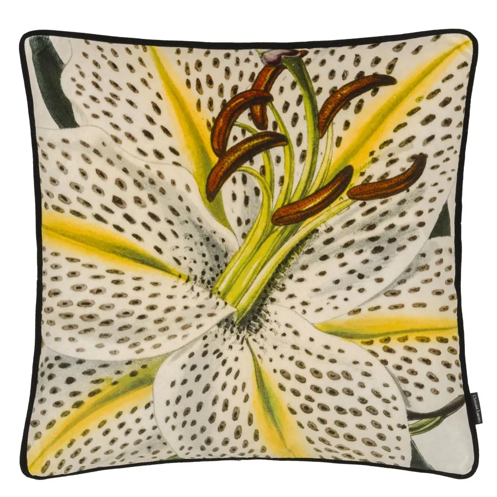 Christian Lacroix Flowered Craie Throw Pillow