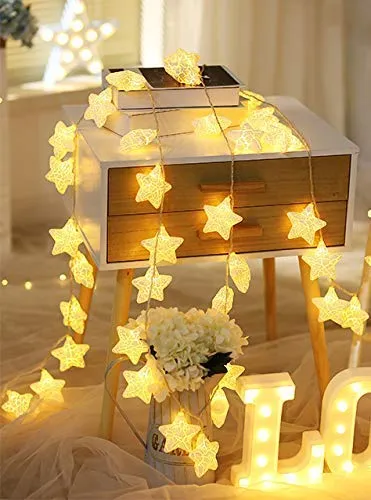 CITRA 16 Led Frosted Crackle Star Copper String Fairy Light