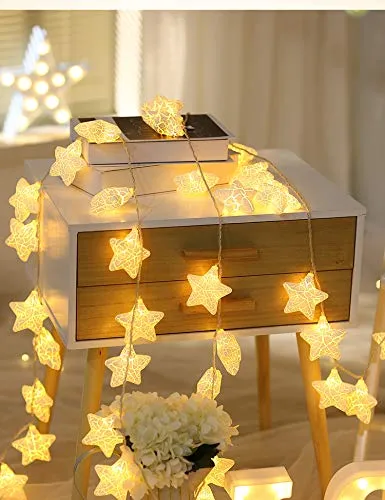 CITRA 16 Led Frosted Crackle Star Copper String Fairy Light