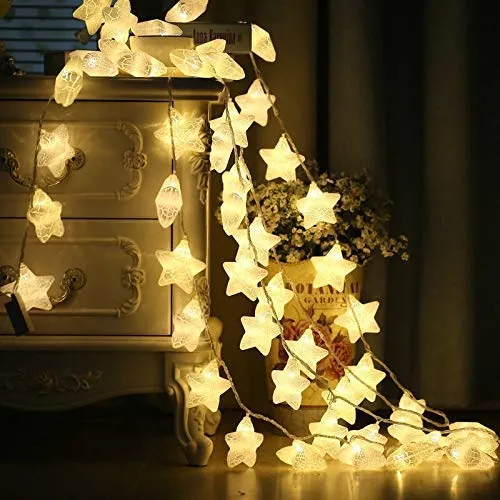 CITRA 16 Led Frosted Crackle Star Copper String Fairy Light