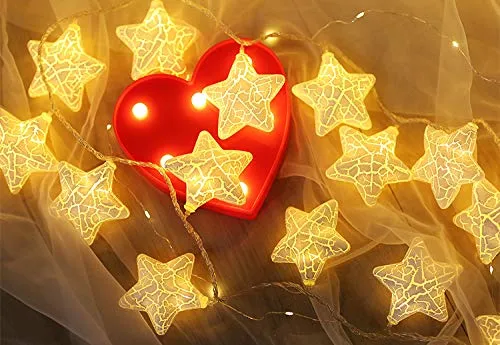 CITRA 16 Led Frosted Crackle Star Copper String Fairy Light