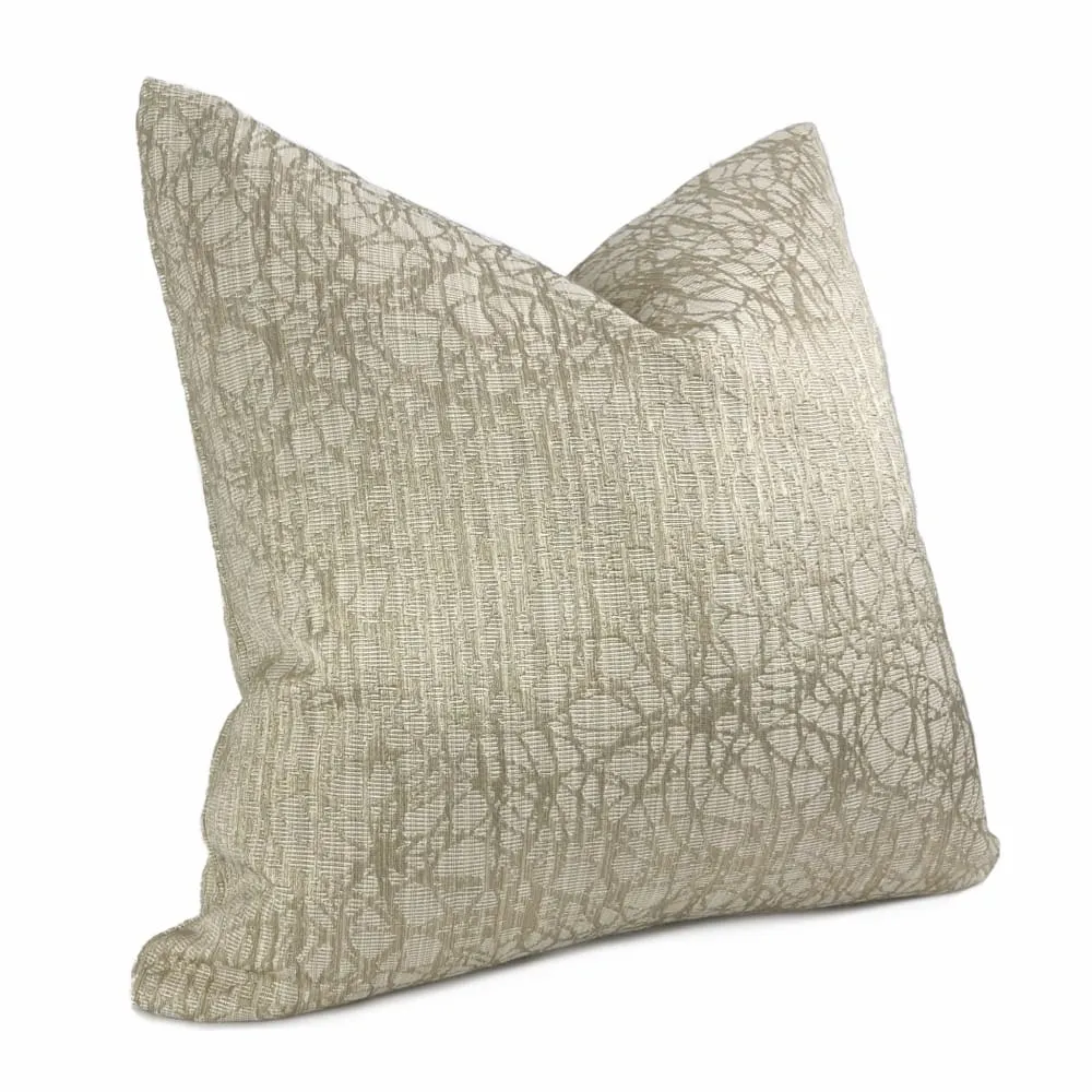 (CLEARANCE) Roslyn Flax Beige Abstract Pillow Cover