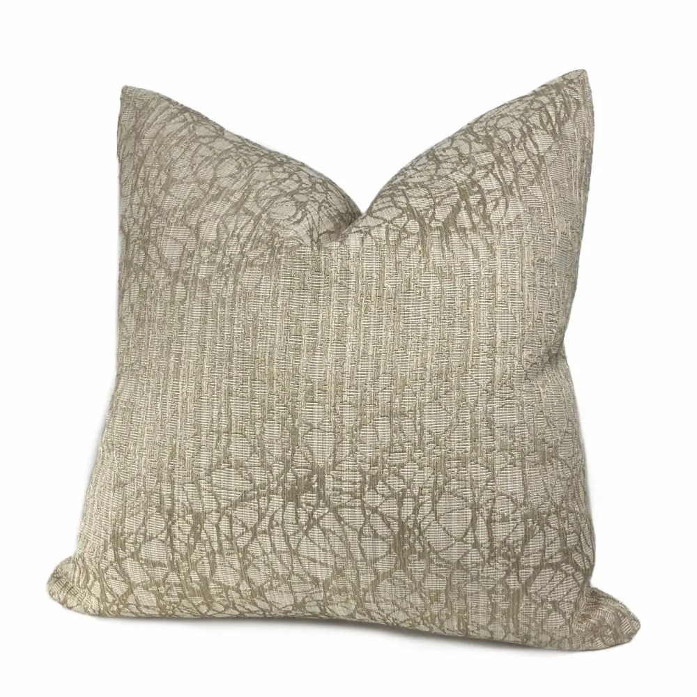 (CLEARANCE) Roslyn Flax Beige Abstract Pillow Cover