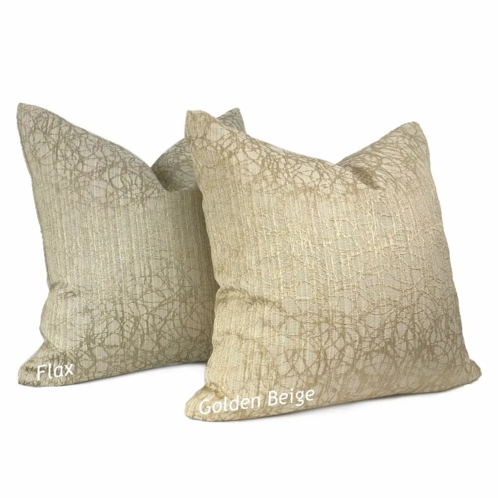 (CLEARANCE) Roslyn Flax Beige Abstract Pillow Cover