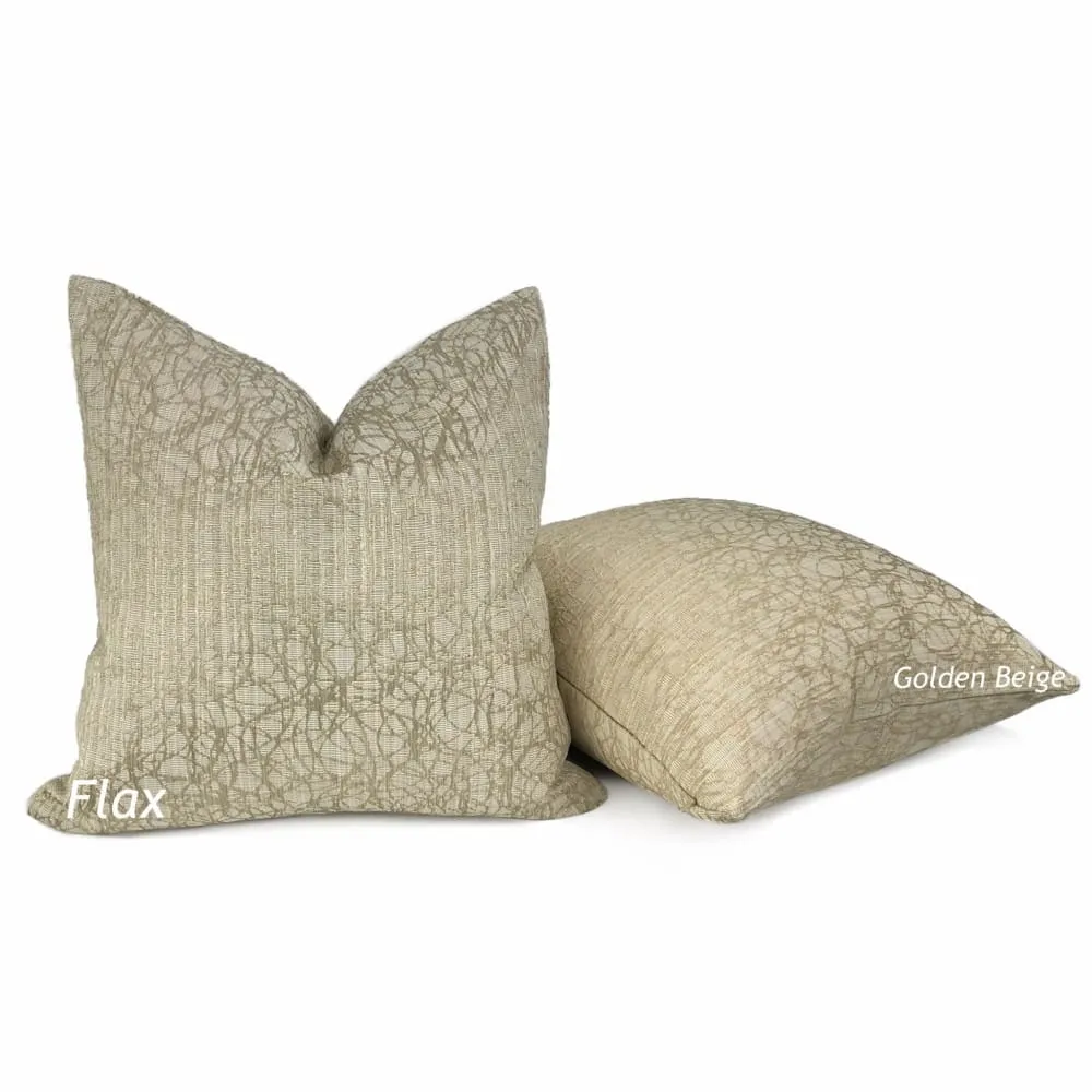 (CLEARANCE) Roslyn Flax Beige Abstract Pillow Cover