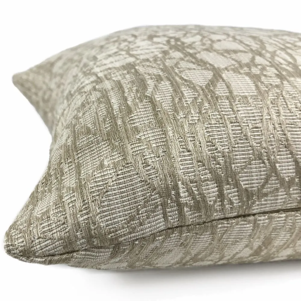 (CLEARANCE) Roslyn Flax Beige Abstract Pillow Cover