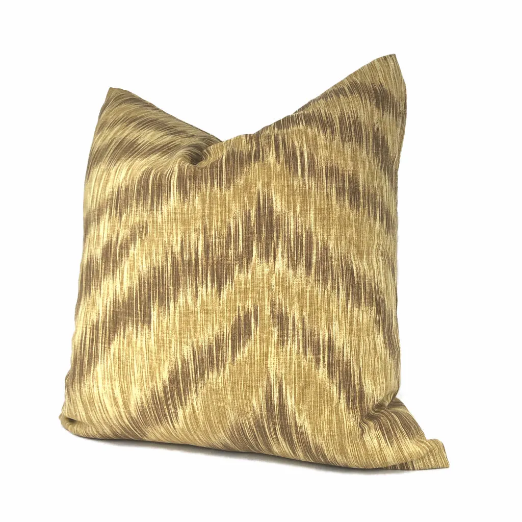 (CLEARANCE) Surit Sahara Tan Brown Animal Stripe Linen Pillow Cover