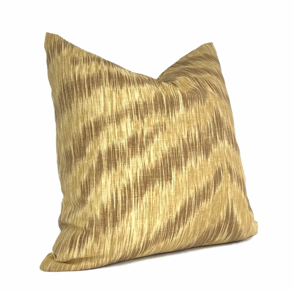 (CLEARANCE) Surit Sahara Tan Brown Animal Stripe Linen Pillow Cover