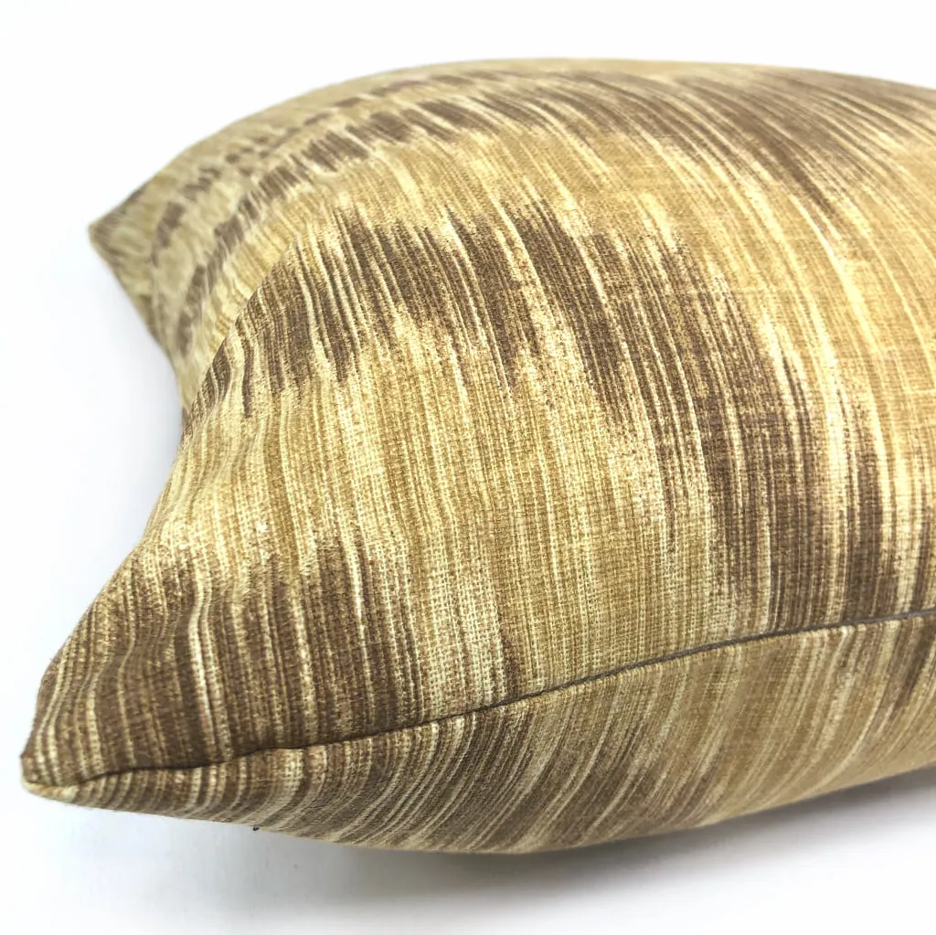 (CLEARANCE) Surit Sahara Tan Brown Animal Stripe Linen Pillow Cover