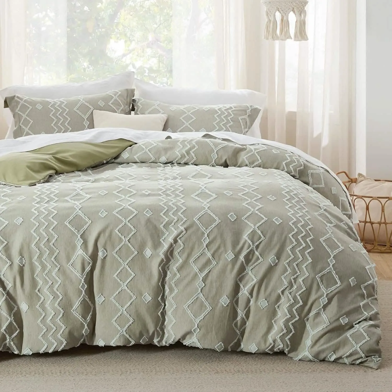 Clipped Jacquard Duvet Cover Set