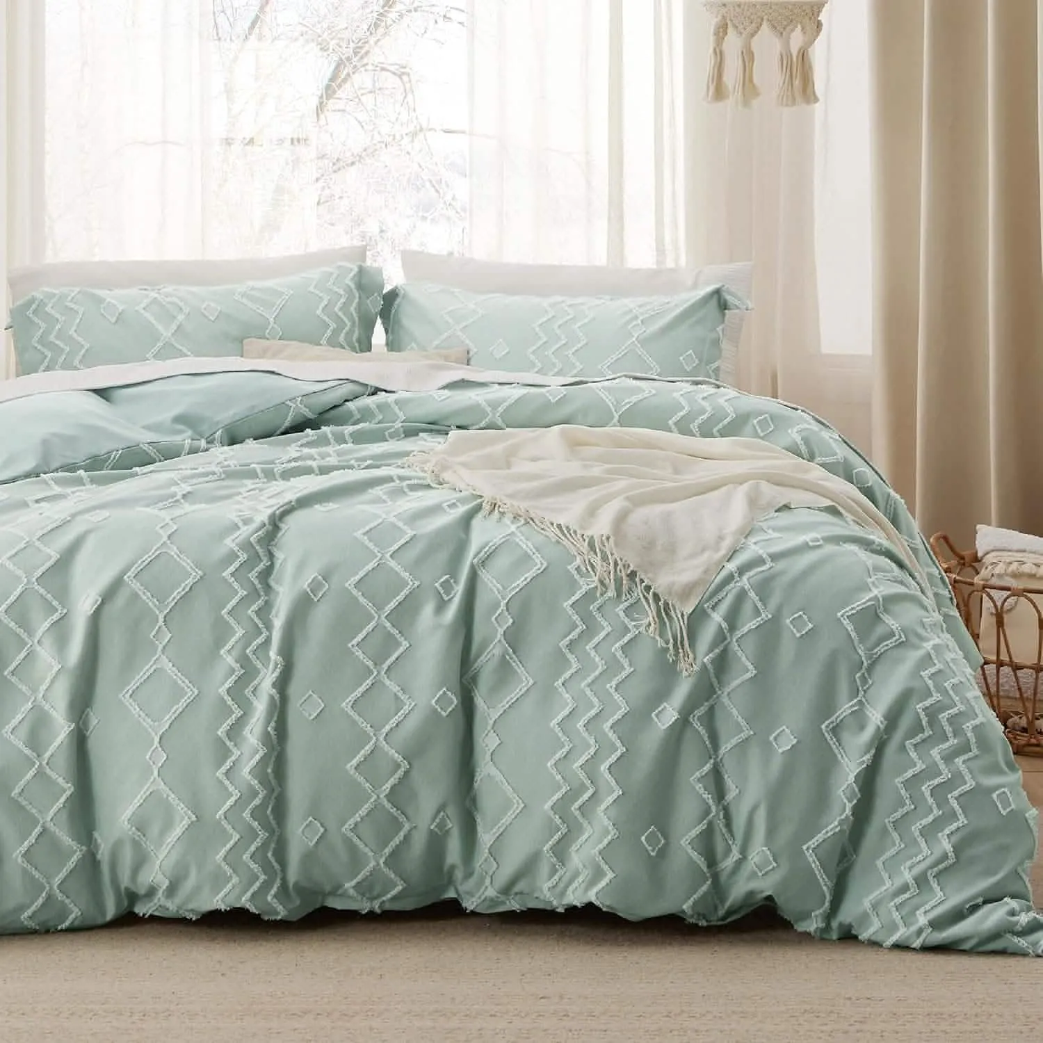 Clipped Jacquard Duvet Cover Set