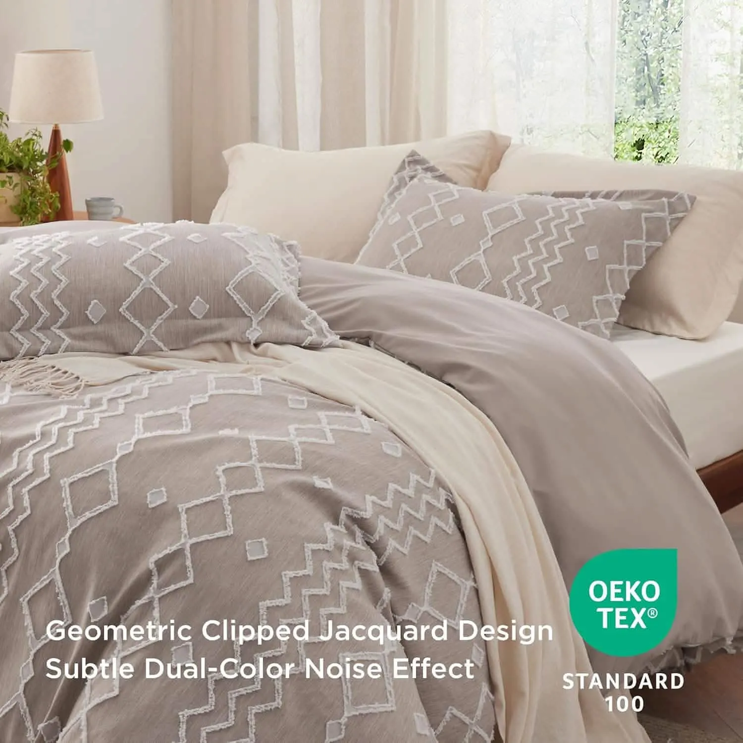 Clipped Jacquard Duvet Cover Set