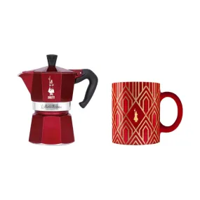 Coffee Maker Bialetti Deco Glamour Moka Express 3Tz   Mug Red