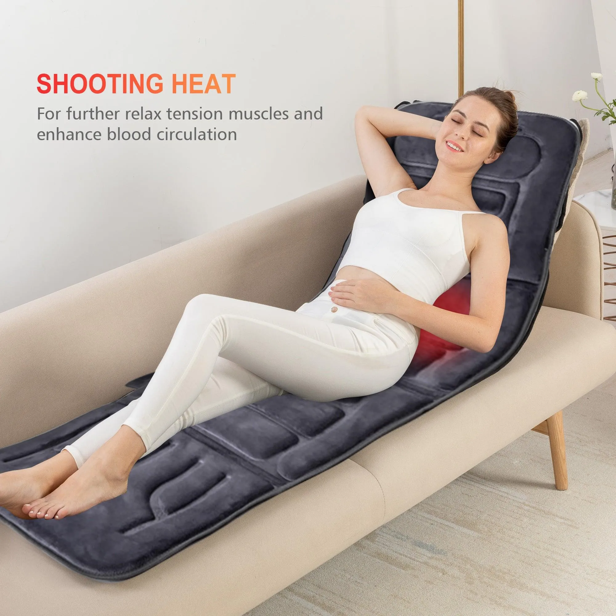 Comfier Massage Mat Full Body,Massage Pad with 10 Vibration Motors --CF-3703