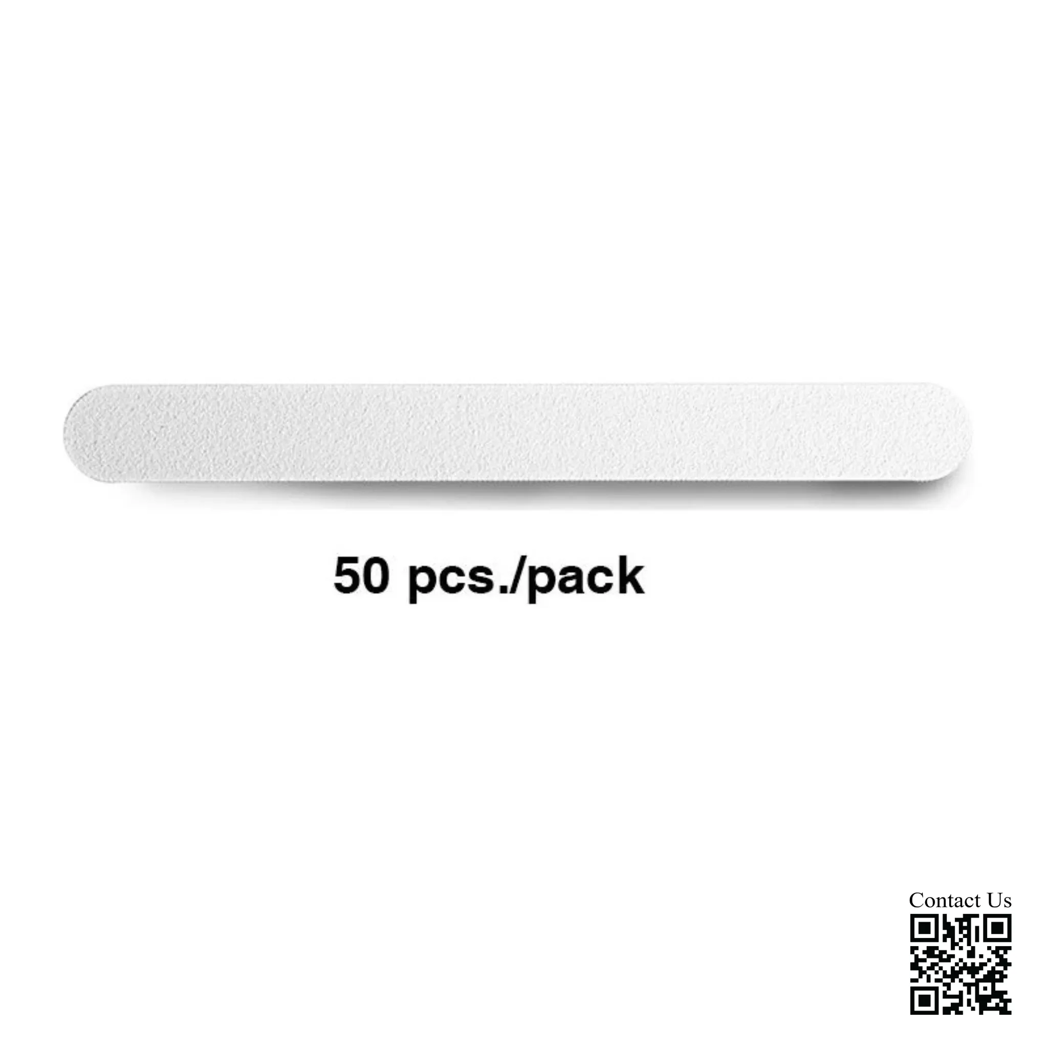 Cre8tion Disposable MINI Nail File, PLASTIC Center White, Grit 80/100, (Pk: 50 pcs/pack, 100 packs/case)