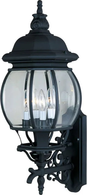 Crown Hill 4-Light Outdoor Wall Lantern in Black