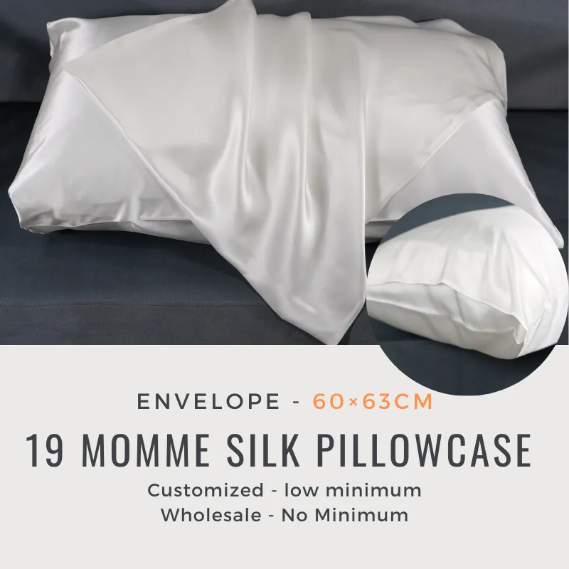 Custom Wholesale Silk Pillowcase 19 Momme Envelope Closure - 60×63cm