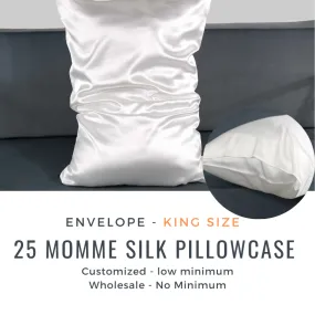 Custom Wholesale Silk Pillowcase 25 Momme Envelope Closure - King size