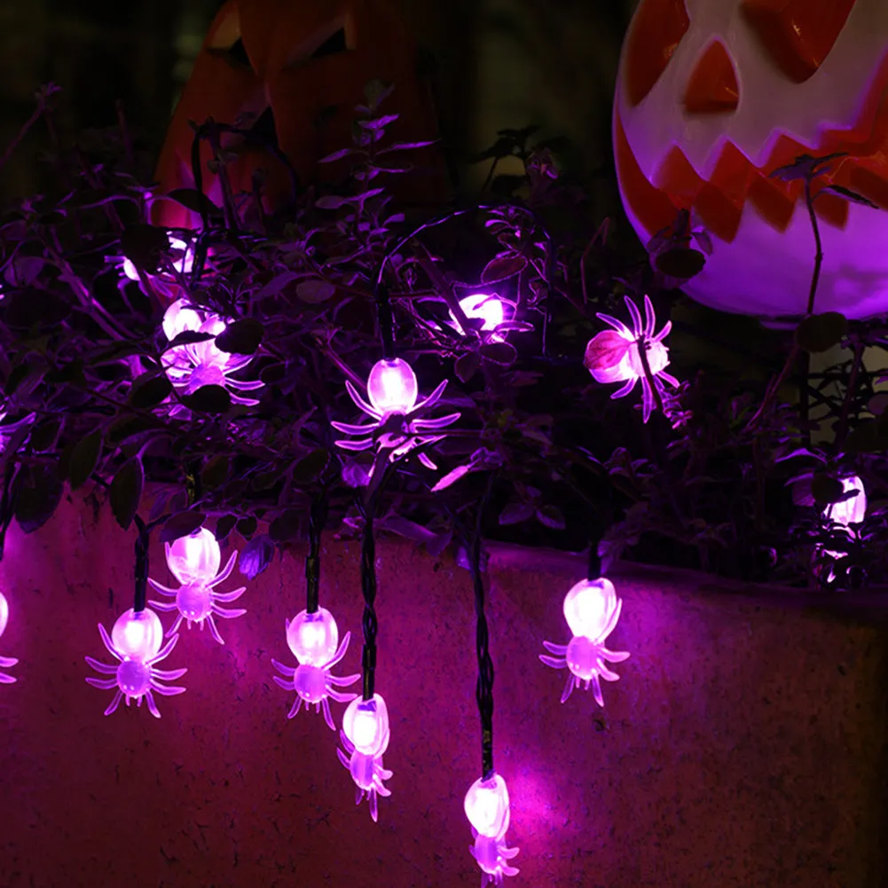 CYNDIE 2m 20led Dual Mode Spider String Lights Halloween Decorations