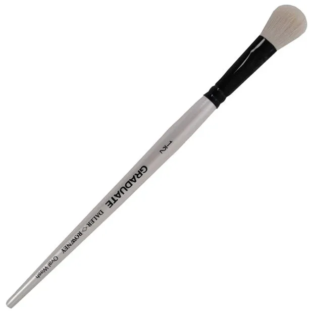 Daler Rowney Graduate Brush Short Handle-White Goat Oval Wash 1/2"=12mm